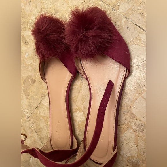 burgundy puff flats - Picture 2 of 3